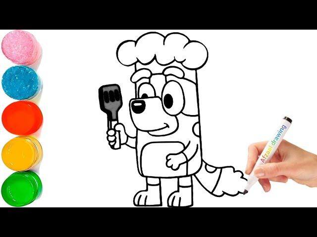 How to draw bluey | step-by-step bluey drawing| colouring | drawingforkids | bluey drawing |draw