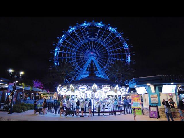 International Drive Orlando Nightlife: ICON Park Walkthrough in 4K · Florida USA