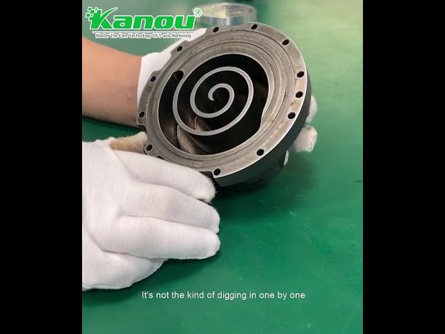 Kanou Precision Product explaination: 5-axis machining the Archimedes spiral die casting part