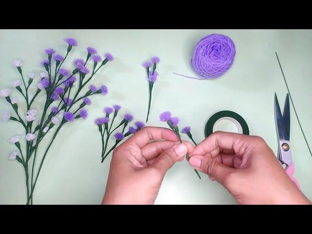 DIY | Tutorial making woolen flowers easy | Tutorial Mudah Membuat Bunga Dari Benang Wool #craft