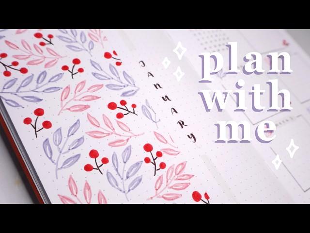 January 2025 bullet journal setup | plan with me | simple floral theme 