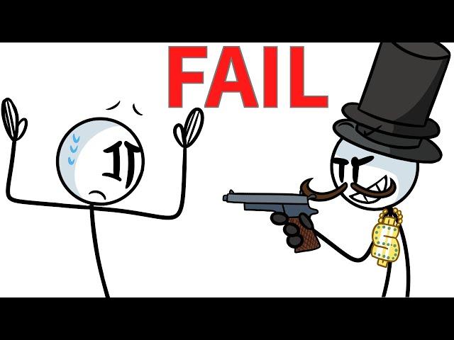 If all of Henry Stickmin's choices resulted in a FAIL (Henry Stickmin Animatic)