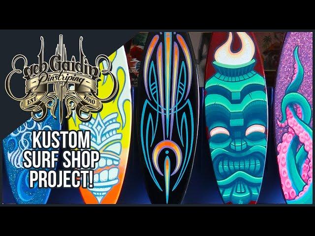 Kustom Surf shop project! Pinstriping, metal flakes, lettering...