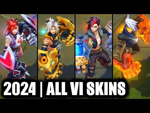 ALL VI SKINS SPOTLIGHT 2024 - Arcane Brawler Vi Newest Skin | League of Legends