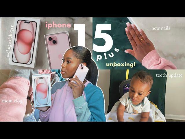 vlog: iphone 15 PLUS MATTE PINK 512gb unboxing + set up!  (aesthetic) | Simone Cristina