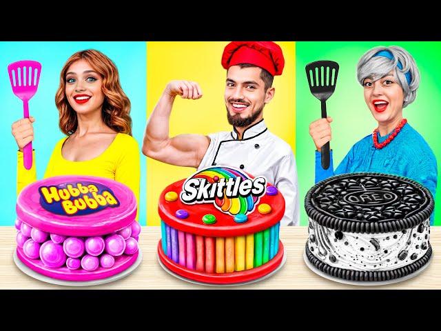 Me vs Grandma Cooking Challenge! Cake Decorating Funny Challenge by MEGA GAME