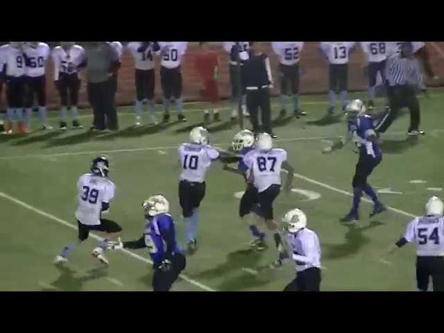 Aiden Webb makes the tackle for no gain