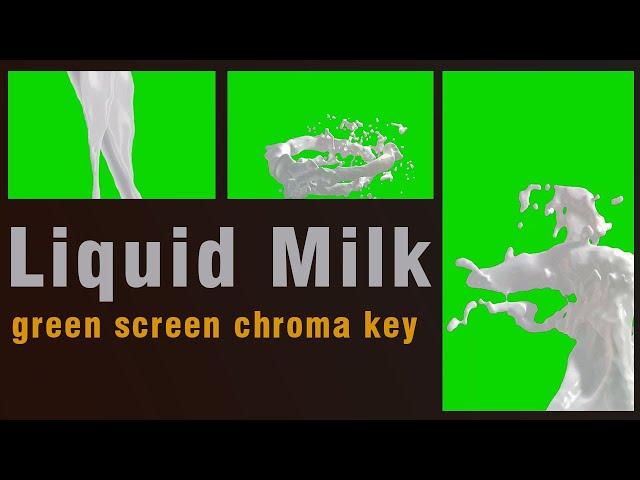 Green screen liquid Milk Flow Chroma key Video  After Effects | Premiere Pro