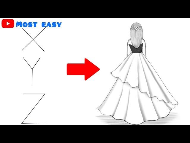 How to draw a girl Backside drawing | Easy drawing Step by step | girl drawing