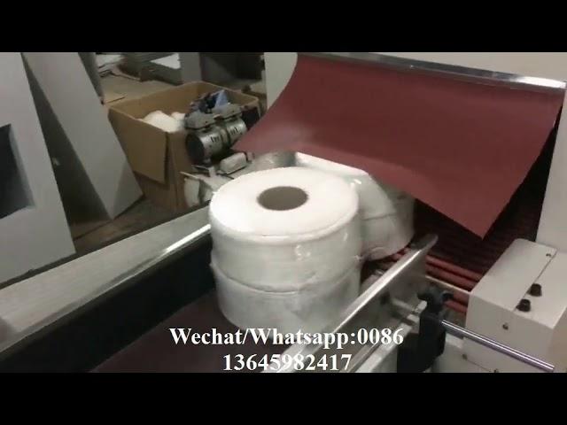 Automatic heat shrinking film small bobbin paper maxi roll packing sealing machine