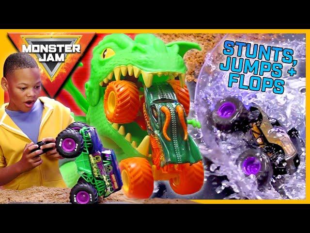 BIG STUNTS with Monster Jam Trucks  Revved Up Recaps Stunt Compilation - Monster Jam Toys