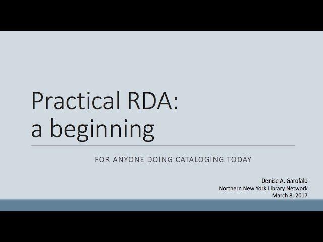 Practical RDA:  an introduction