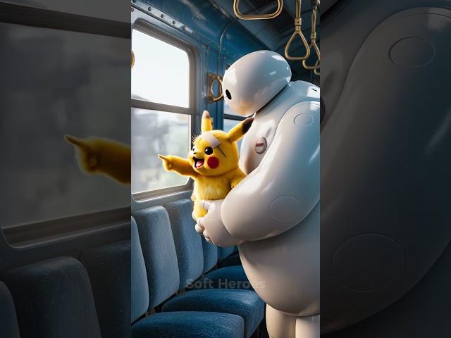 Baymax Saves Pikachu From The Assassin! #shorts #story