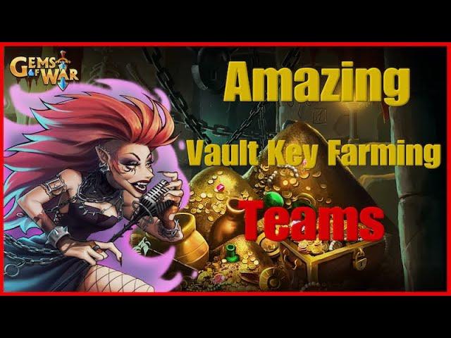 Gems of War Best Vault Key and Gnome Farming Teams. #gemsofwar, #gemsofwarvaultweekend, #rpggame