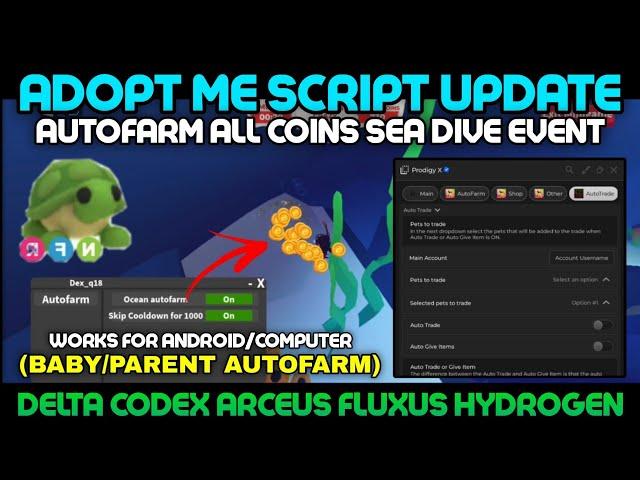 ‍️Adopt Me Script Pastebin Autofarm Baby/Parents AutoFarm Eggs Legendary Collect All Coins Event🫧