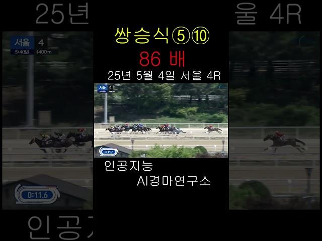 AI경마연구소 서울경마 25년 5월 4일 4경주 86배 적중 #고배당적중#경마예상