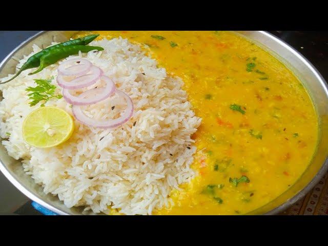 desi style dal chawal/simple and tasty dal chawal recipe/how to make dal chawal