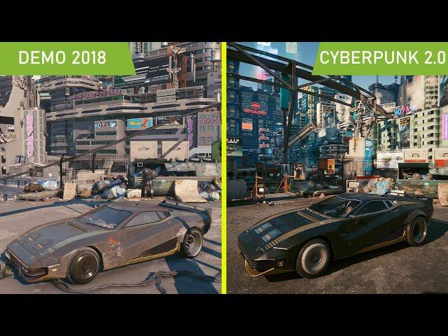 Cyberpunk 2077 2018 Demo vs 2.0 Update 2023 Ray Tracing Overdrive Graphics Comparison