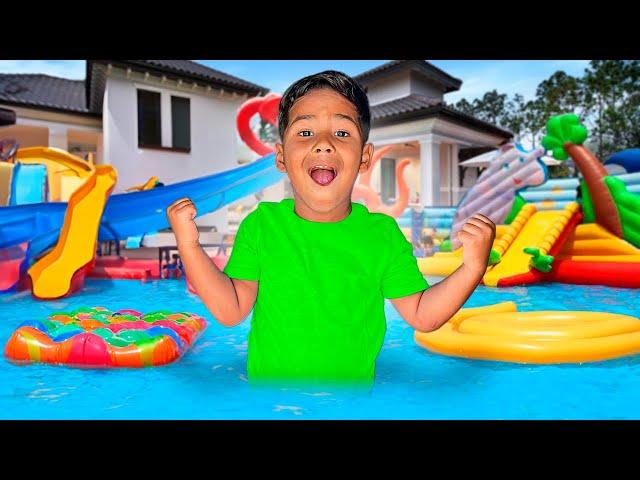 Surprising ZAKYIUS With GIANT AT HOME WATERPARK!