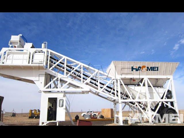 Mobile Concrete Batching Plant YHZS60 On Site - HAOMEI MACHINERY