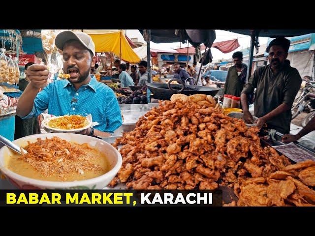 Babar Market, Landhi | Zouq Biryani, Qalandri Pakoray, Chat, Paan | Street Food of Karachi, Pakistan