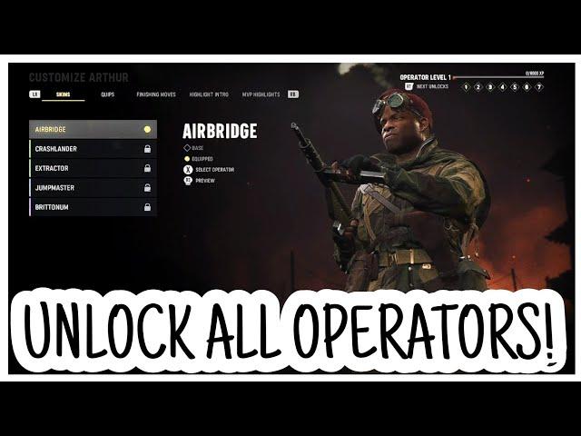 how to UNLOCK ALL OPERATORS in Vanguard: Zombies!