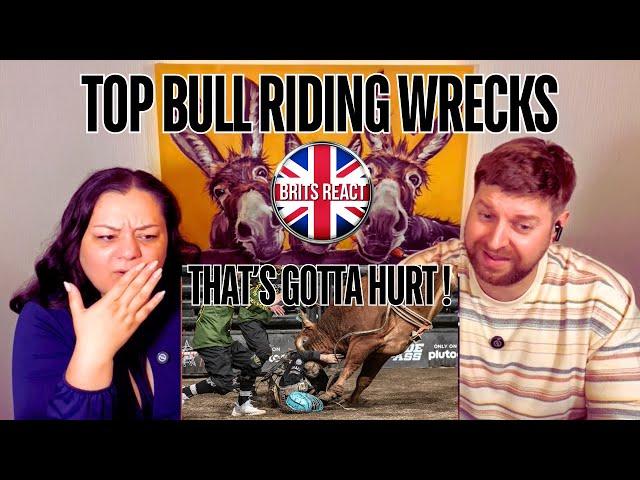 BRITS REACT | That's Gotta Hurt! Top Wrecks of the 2023 Pro Bull Riding (Part 1) | BLIND REACTION