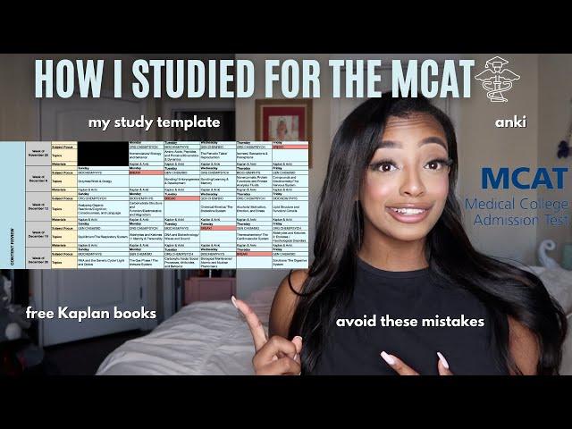 how i studied for the MCAT 2024 FREE kaplan books, study schedule, + more