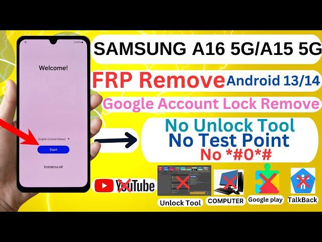 New Method Samsung A16 5G/A15 5G FRP Unlock/Remove Android 14 Without Pc 2025 No Test Point/No *#0*#