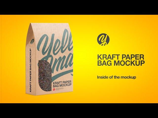 Kraft Paper Bag Mockup with a Window (Tea Filling)