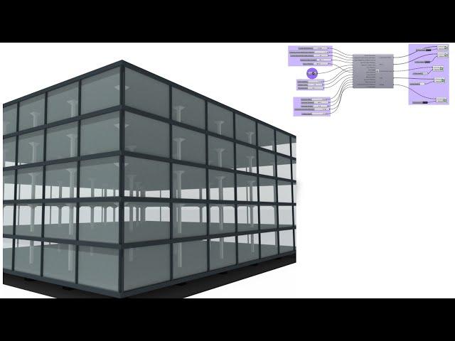 Rhino3D Grasshopper Script - Curtain Wall Flat Slab Building Structure