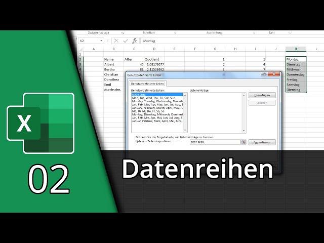 Excel lernen #02  Autoinhaltsfunktionen & Datenreihen