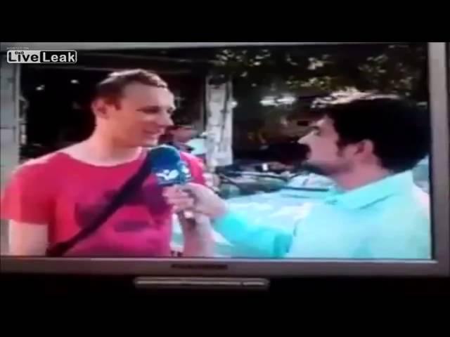 Iranian Reporter Interviews Tourist on Live TV