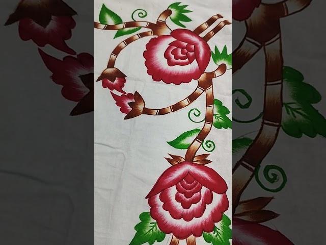 #bedsheetpainting #flower painting #beautiful bedsheet painting