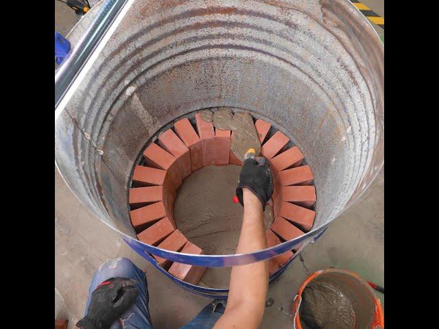 We turned a drum barrel into BBQ smoker ️ Cool outdoor craft! #woodmood #shorts #diy