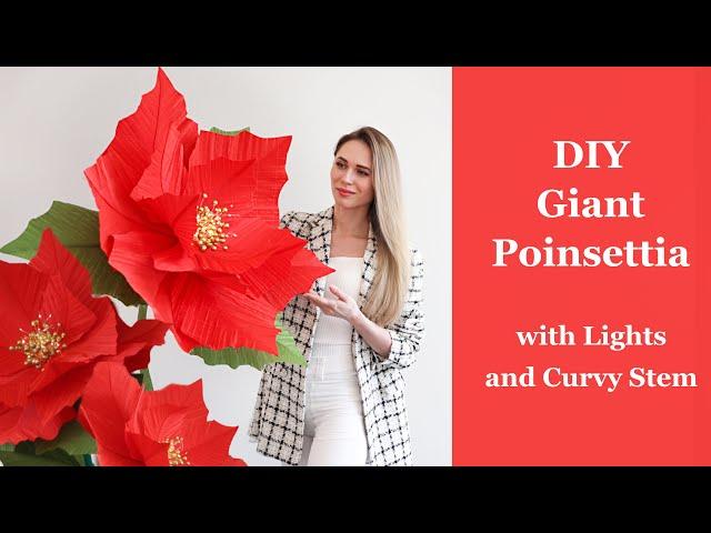 DIY Giant Paper Poinsettia Tutorial | Easy DIY Red Christmas Flower Decor Ideas