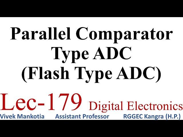 Parallel Comparator type (Flash Type ADC) :Lec-179