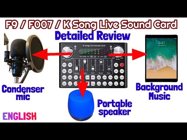 F9 or F007 or K Song Live Sound Card Review - All buttons, Volume knobs and Slider