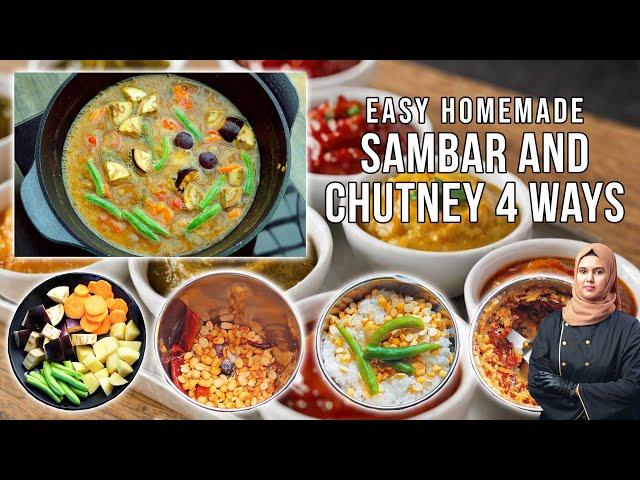 Chutney & Sambar Recipe | 4 Delicious Chutneys | Perfect South Indian Combo