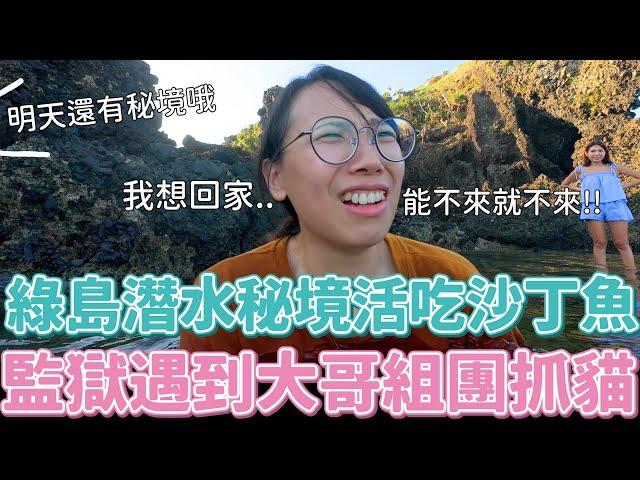 去綠島潛水鬆幾哩結果被帶去秘境生吃沙丁魚？還被監獄抓貓大哥斥「不要再拍」誰再找我去綠島我就！！！