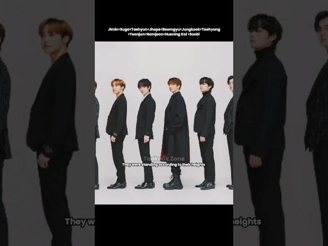 When #BTS & #TXT members stood according to their heights  #V#RM#Jin#JM#JK#Suga#Jhope #taekookzone