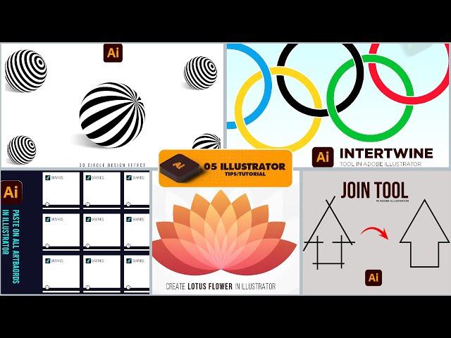 5 Illustrator Tutorial and tricks in a single video | Beginners Tips & Tricks | Tips & Tutorials