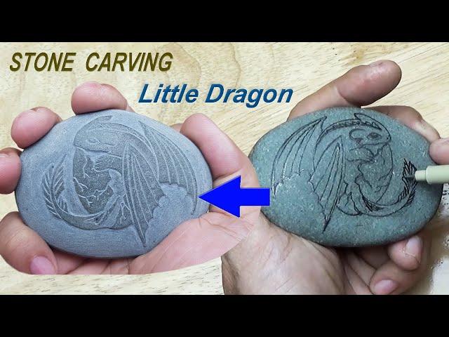 Cách điêu khắc rồng lên đá cuội | Stone Carving _ Little Dragon | Khắc rồng lên đá cuội | #1 #khacda