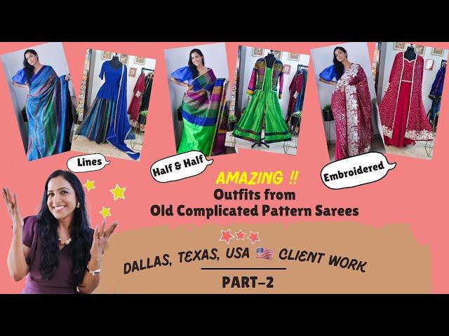 Embroidered, Half & Half Old Sarees Reuse | Stylish Indo Western & Indian Outfits From Old Sarees