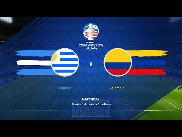 Uruguay vs Colombia | 2024 Copa América | Semi-Final | Bank of America Stadium | PES 2021