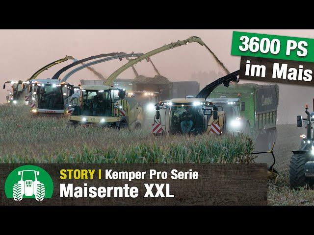 Maisernte XXL: 3600 PS | 5 Feldhäcksler | Kemper Pro Serie | Lohnunternehmen Görries | John Deere