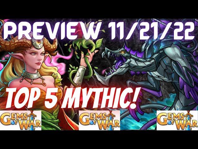 Get you a TOP 5 MYTHIC! | Gems of War Weekly Preview November 21st 2022 | SOULFORGE World Event etc