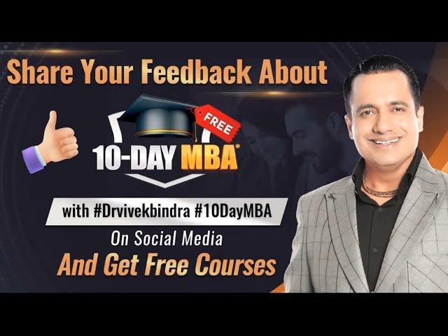 10 Day MBA : Day 1: Solopreneur to Entrepreneur By Dr. Vivek Bindra.. #drvivekbindra #10daymba