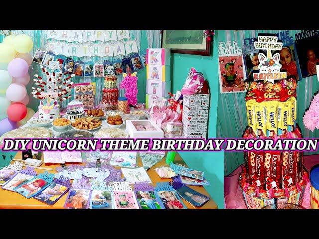 DIY UNICORN THEME BIRTHDAY DECORATION | KIDS BIRTHDAY PARTY DECORATION | JEMHIA 07