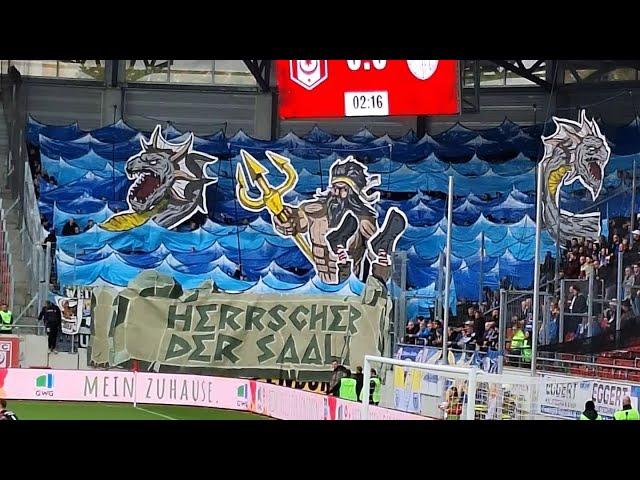 Choreo Fans von Carl Zeiss Jena gegen Halle in Leuna Chemie Stadion Halle | Regionalliga “05.10.24”